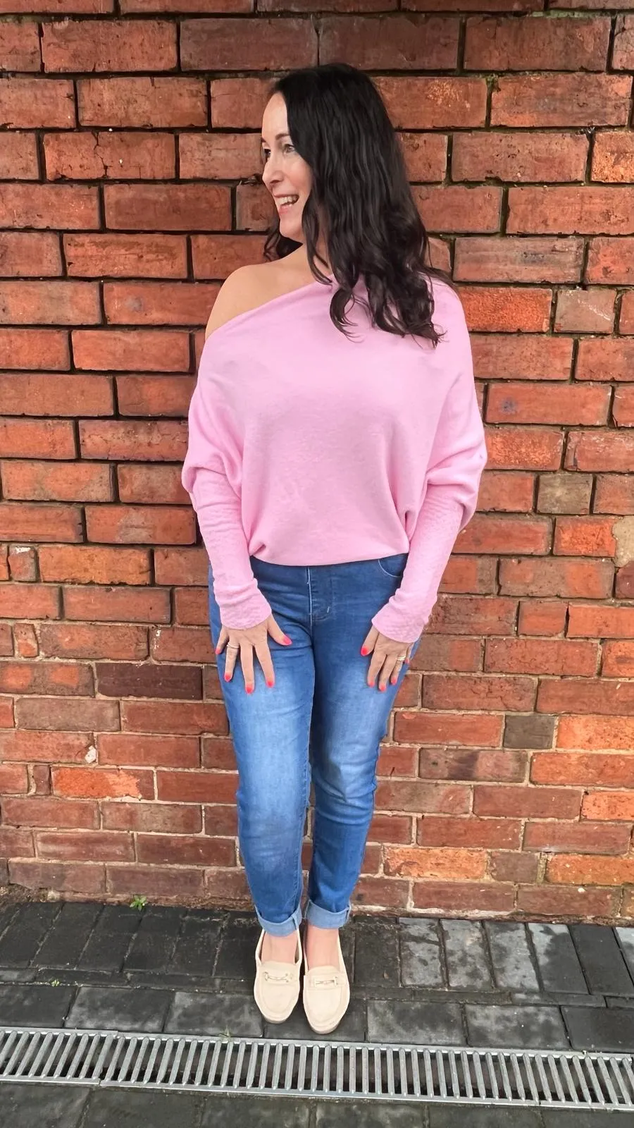 AMIE Asymmetric Wide Neck Jumper
