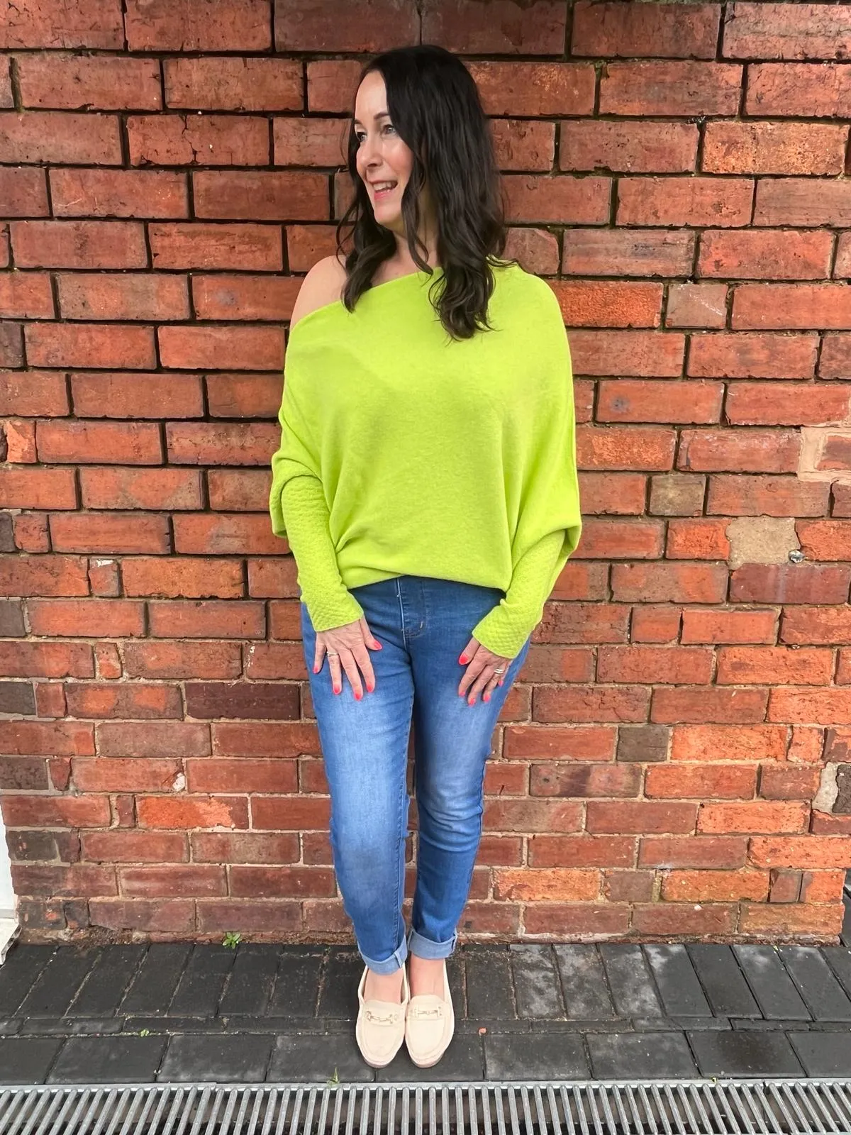 AMIE Asymmetric Wide Neck Jumper