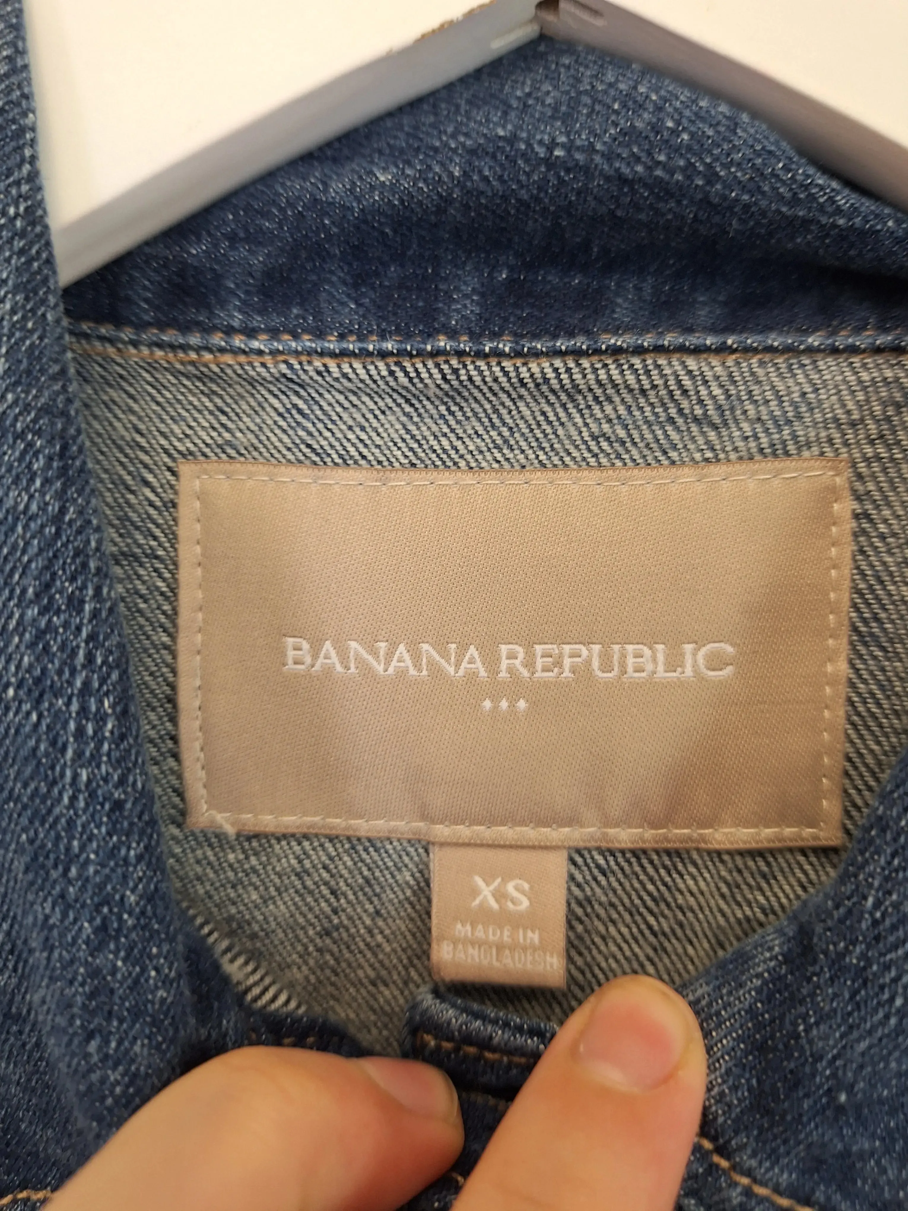 Banana Republic Fitted Stretch Denim With Contrast Sleeve Jacket Size XS