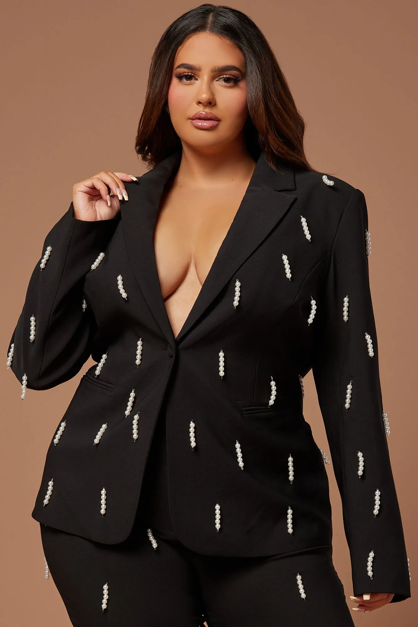 Bella Embellished Blazer - Black