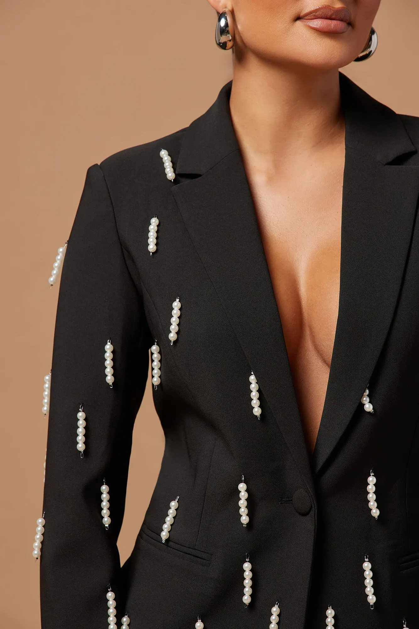 Bella Embellished Blazer - Black