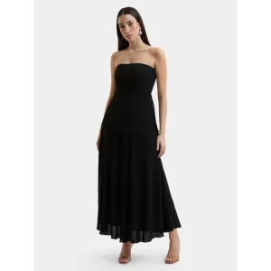 Bouji Demi Flared Midi Skirt Black