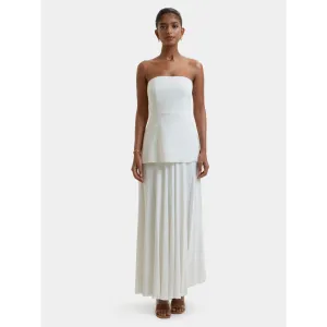 Bouji Demi Flared Midi Skirt White