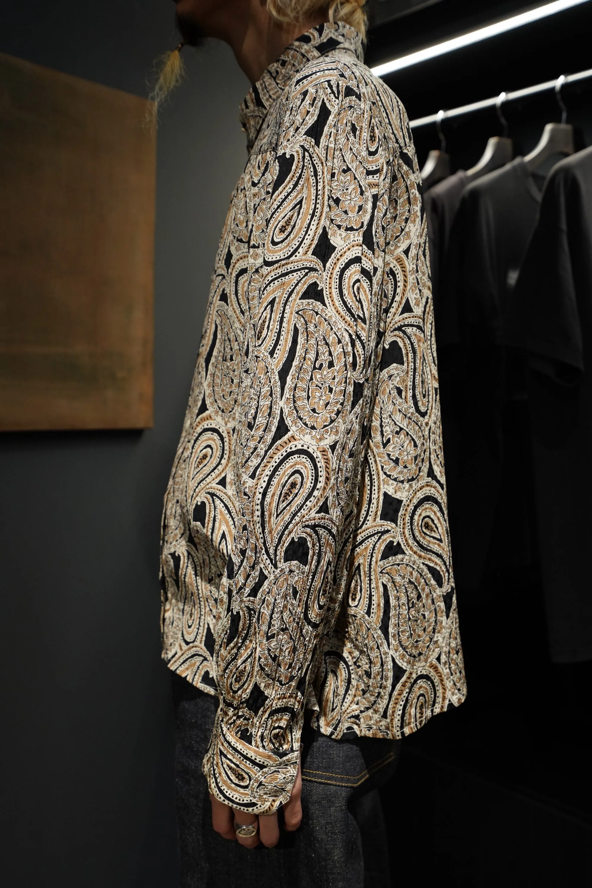 CELINE Paisley Silk Shirts(BLACK)