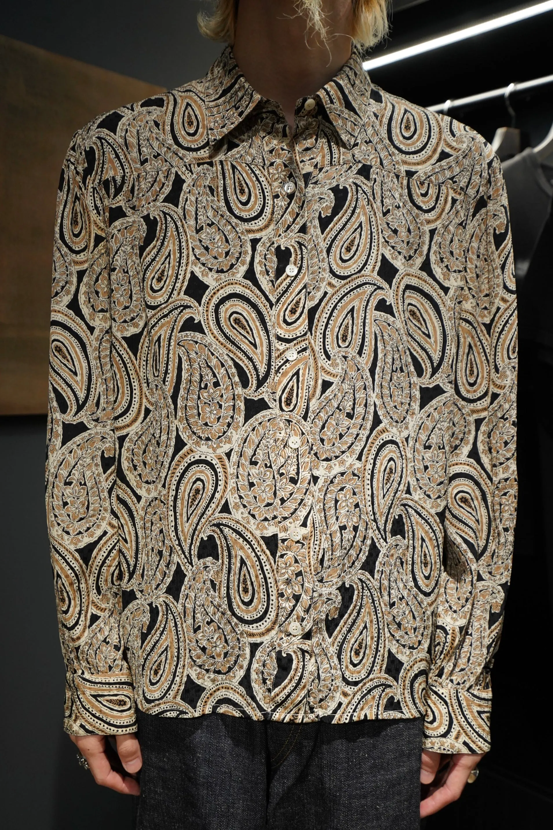 CELINE Paisley Silk Shirts(BLACK)
