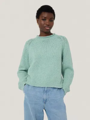 Chunky Textured Cotton Jumper | Mint
