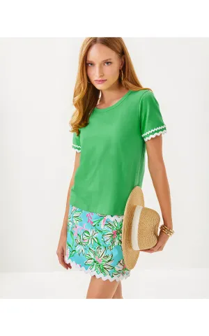 Clairmont Ric Rac Trimmed Knit Top Fauna Green