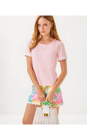 Clairmont Ric Rac Trimmed Knit Top Pink Muse