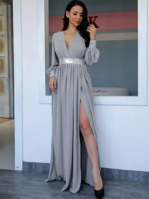 Contrast Sequin Surplice Wrap Dress