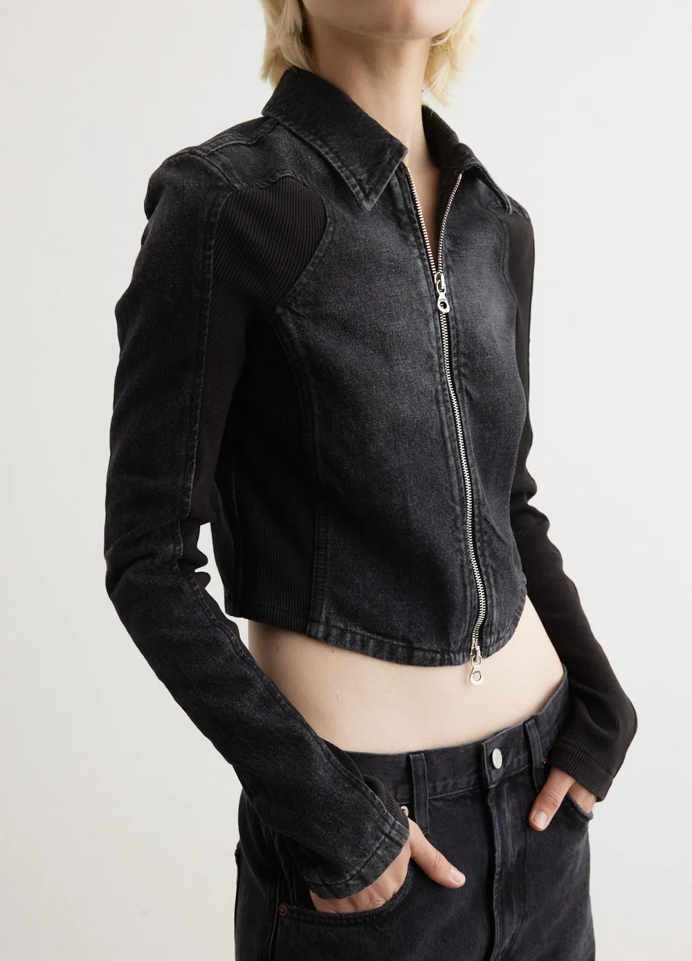 De-Sylen-S Giacca Fitted Panelled Denim Jacket