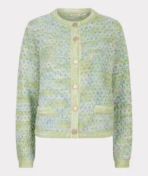 Esqualo Green Cardigan Fancy Knit