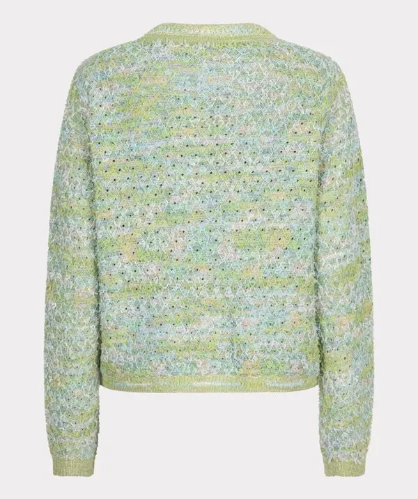 Esqualo Green Cardigan Fancy Knit
