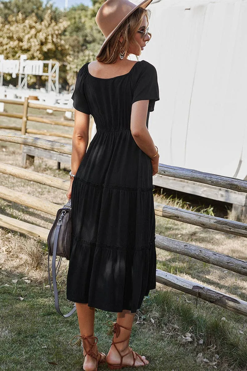 Graceful Tiers Midi Dress