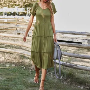 Graceful Tiers Midi Dress