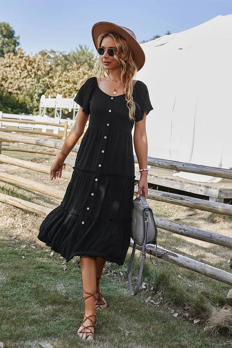Graceful Tiers Midi Dress