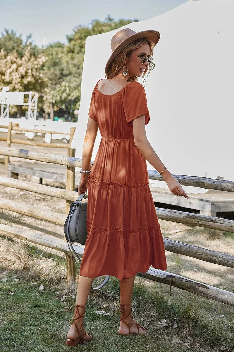 Graceful Tiers Midi Dress