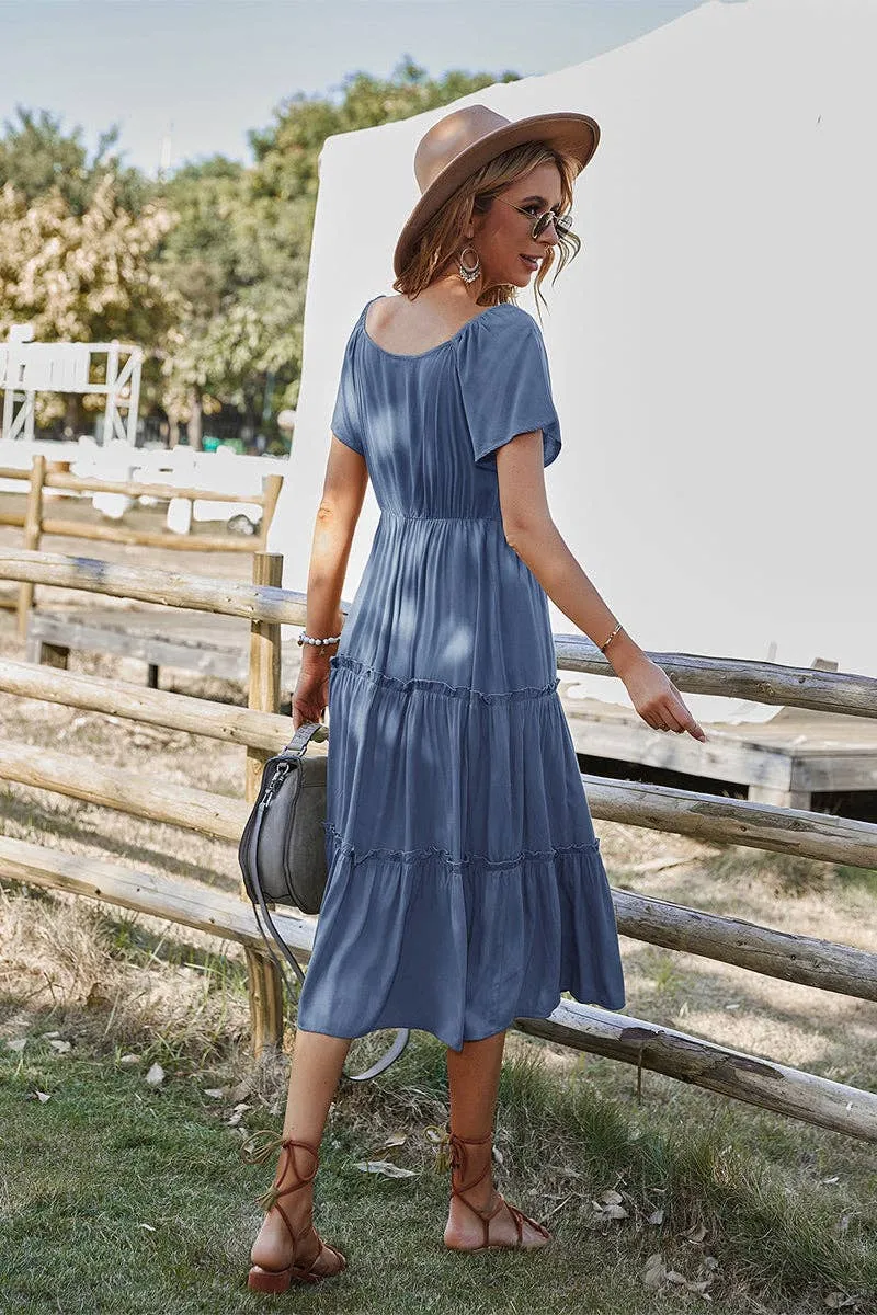 Graceful Tiers Midi Dress
