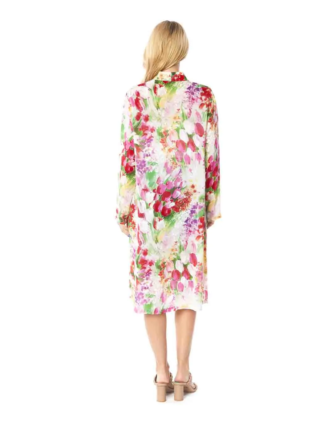 Tianello Sueded CUPRO™  Print "Monet" Long "SELENA"  Duster Jacket