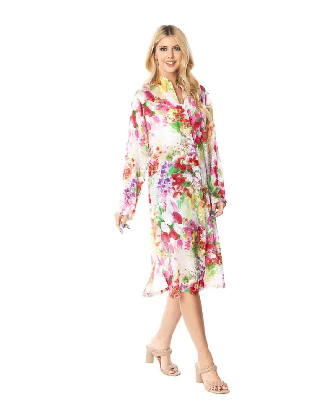 Tianello Sueded CUPRO™  Print "Monet" Long "SELENA"  Duster Jacket
