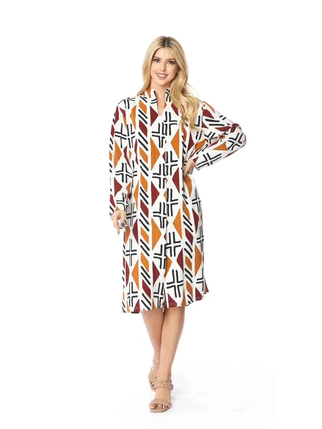 Tianello TENCEL™  Print "Soul of Africa" Long "SELENA"  Duster Jacket