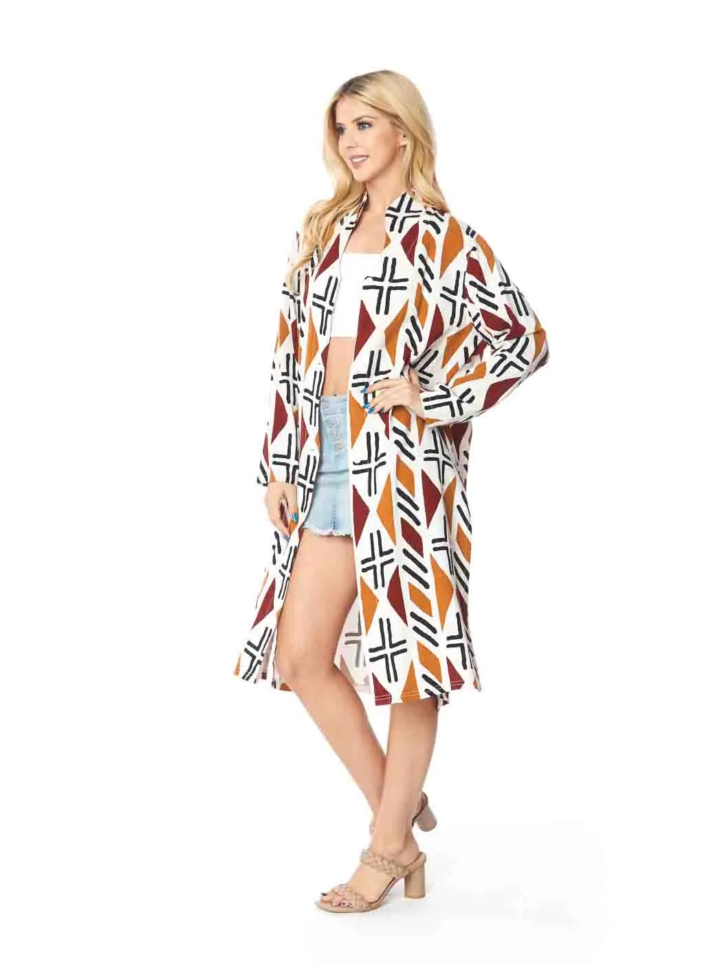 Tianello TENCEL™  Print "Soul of Africa" Long "SELENA"  Duster Jacket