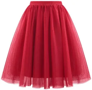 Tutu Skirts for Women Layered Ballet Dress Tulle Midi Knee Length Puffy Skirt 2025 Fashion Summer Boho Dresses