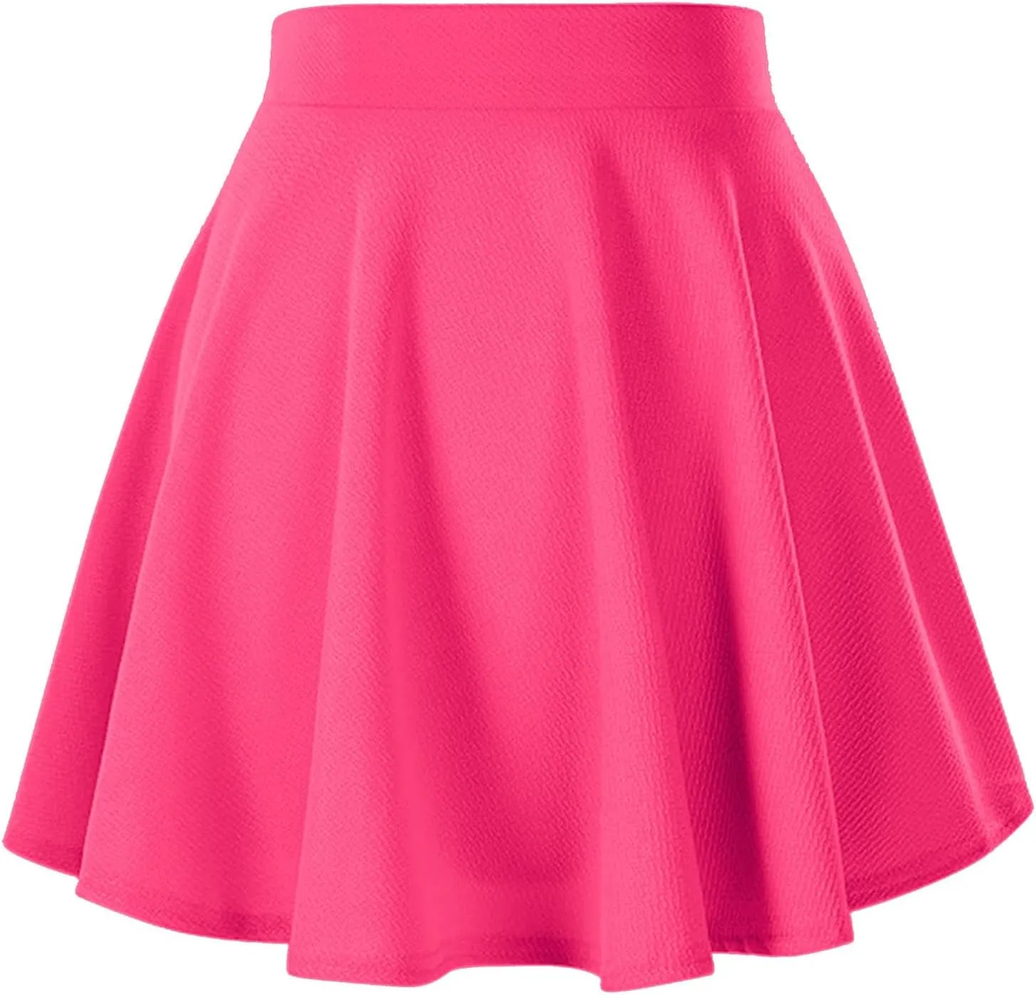 XOWRTE Women's Flared Pleated Skater Skirt Basic Casual High Waisted Ruffles Flared Mini Lingerie Skirts with Shorts