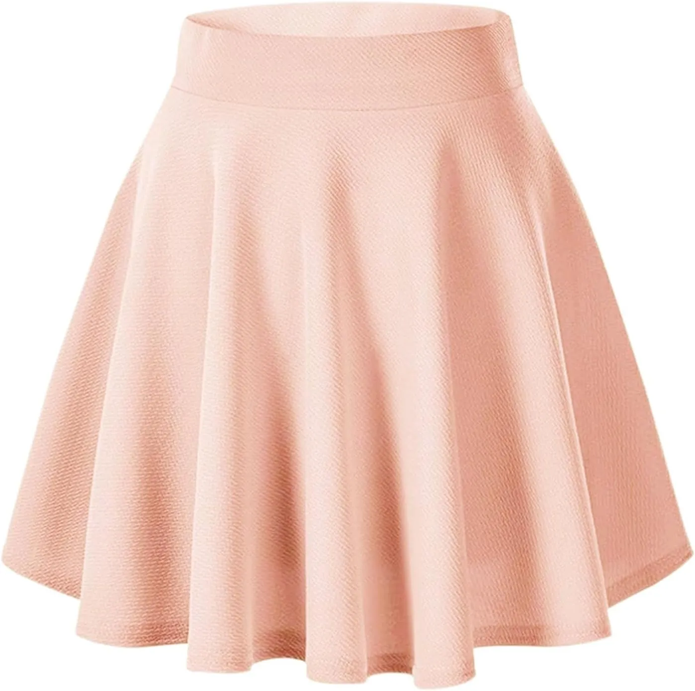 XOWRTE Women's Flared Pleated Skater Skirt Basic Casual High Waisted Ruffles Flared Mini Lingerie Skirts with Shorts