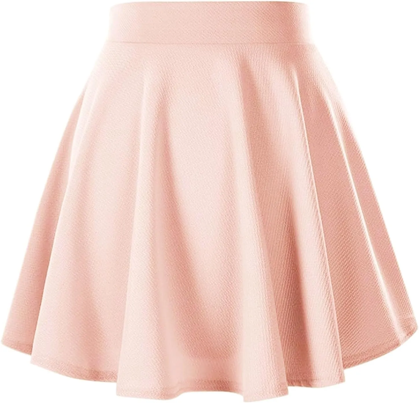 XOWRTE Women's Flared Pleated Skater Skirt Basic Casual High Waisted Ruffles Flared Mini Lingerie Skirts with Shorts